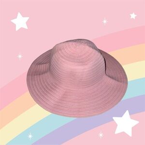 Packable Wide Brim Crotchet Bucket Sun Hat in Baby Pink